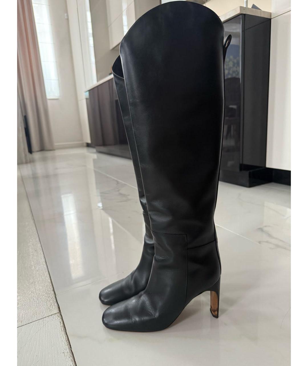 JIL SANDER Черные кожаные сапоги, фото 6