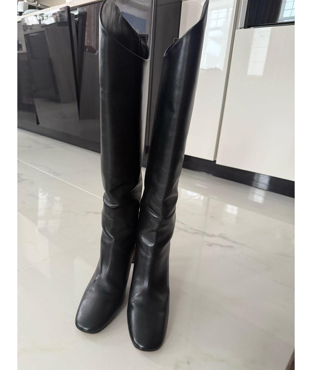 JIL SANDER Черные кожаные сапоги, фото 2