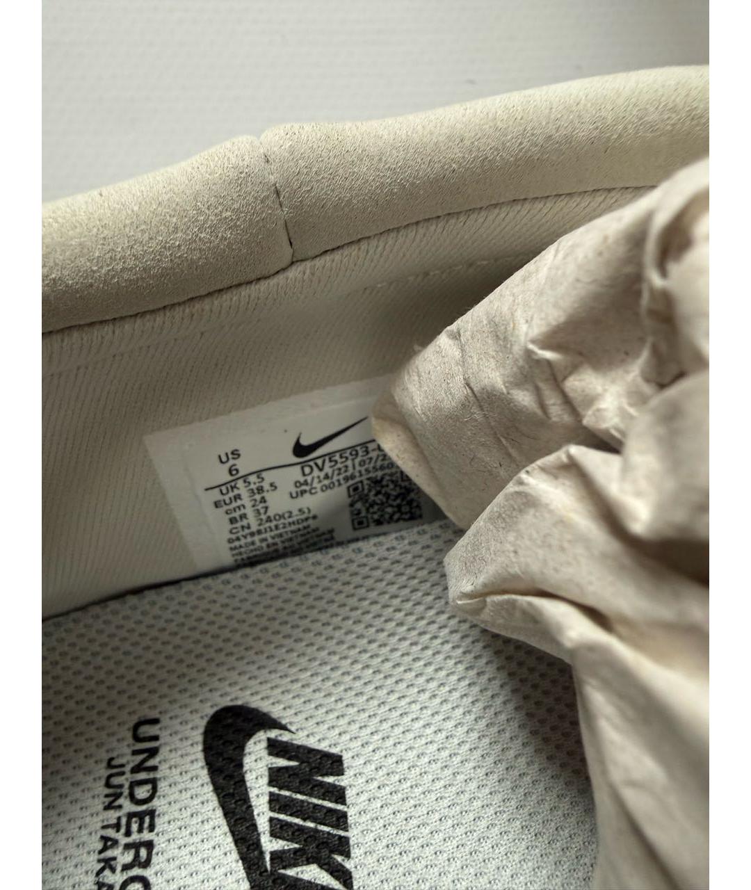 NIKE Бежевые кожаные кроссовки, фото 6