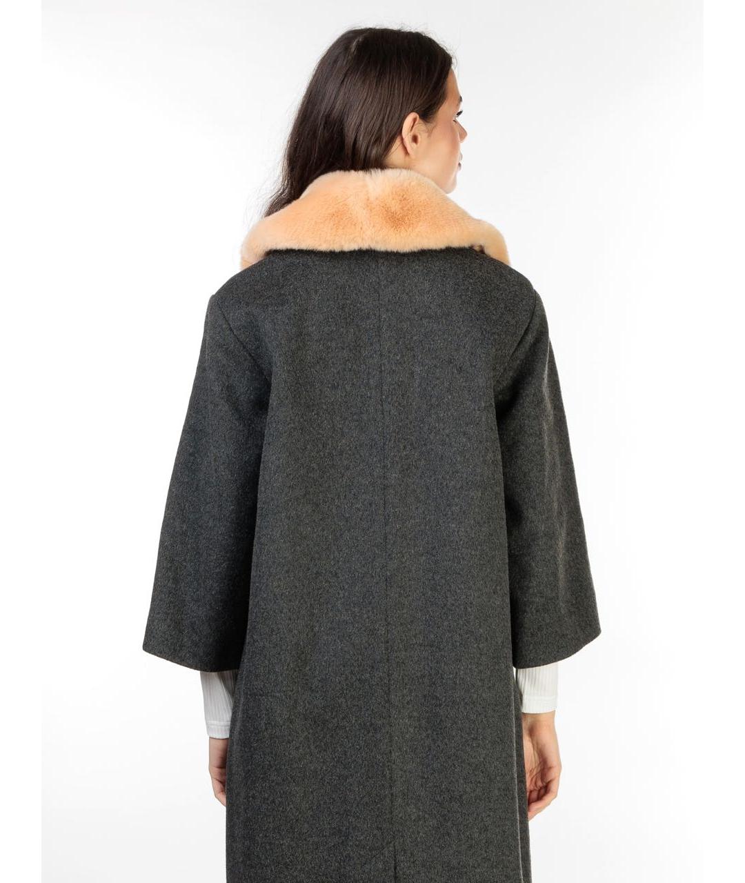 ULYANA SERGEENKO Серое шерстяное пальто, фото 4