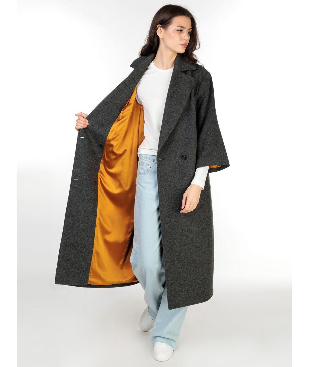 ULYANA SERGEENKO Серое шерстяное пальто, фото 5