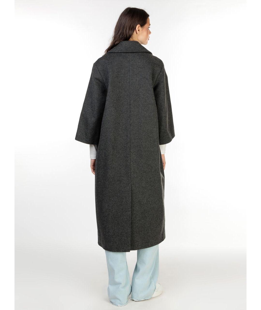 ULYANA SERGEENKO Серое шерстяное пальто, фото 2