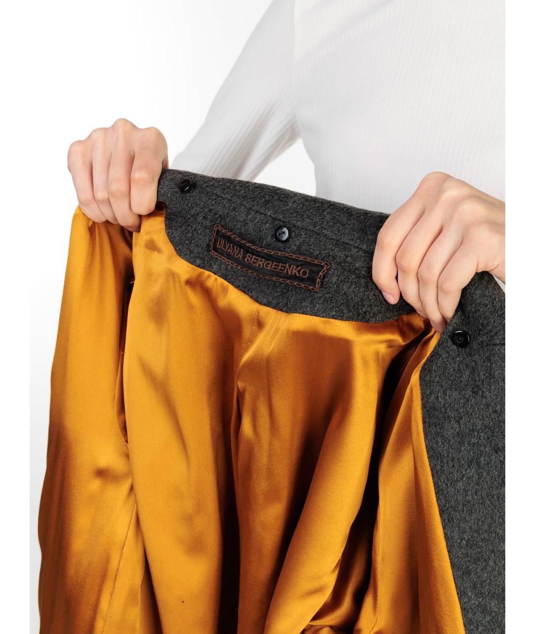 ULYANA SERGEENKO Серое шерстяное пальто, фото 6