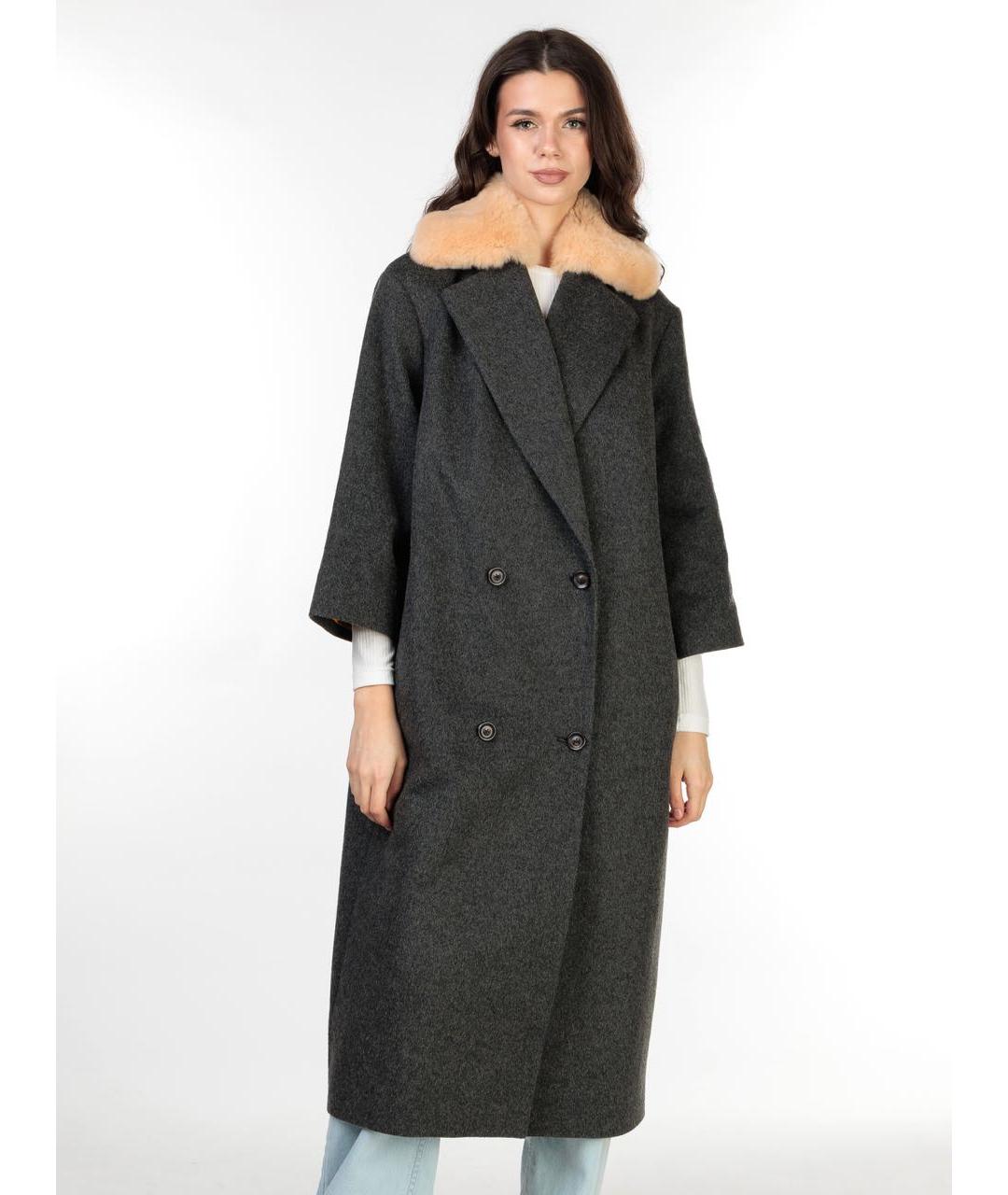 ULYANA SERGEENKO Серое шерстяное пальто, фото 3