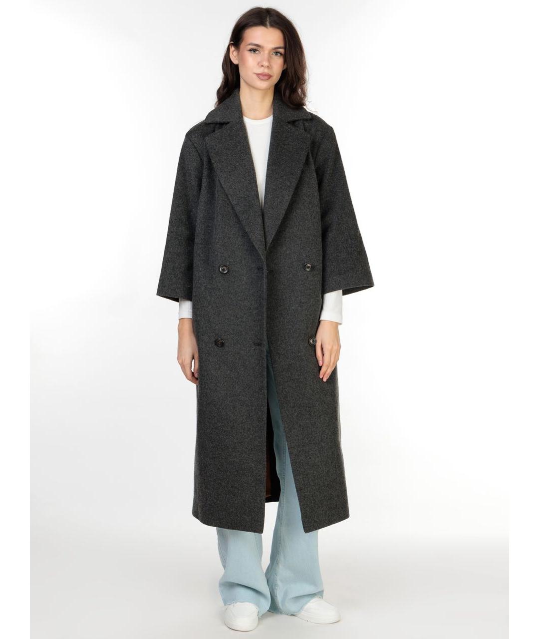 ULYANA SERGEENKO Серое шерстяное пальто, фото 8