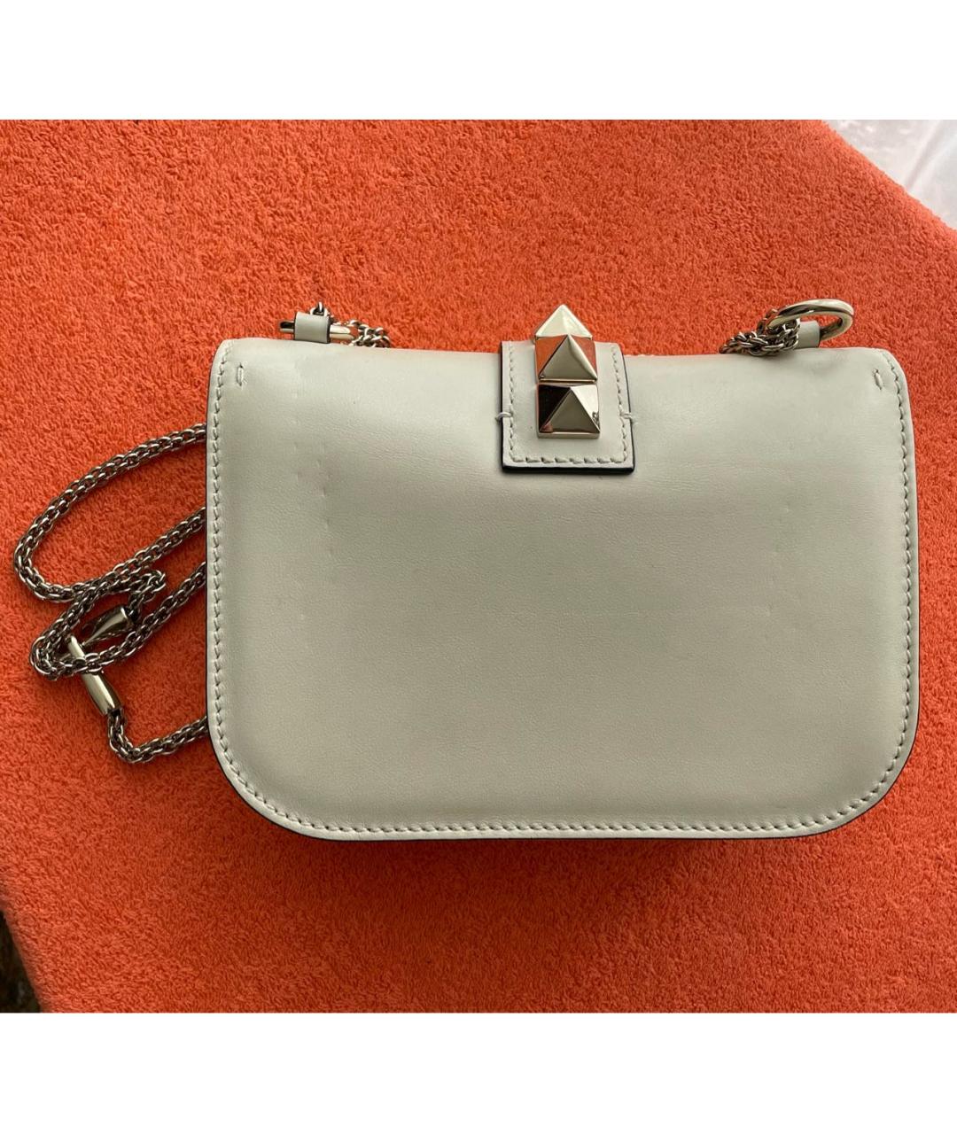 VALENTINO Бежевая кожаная сумка через плечо, фото 4