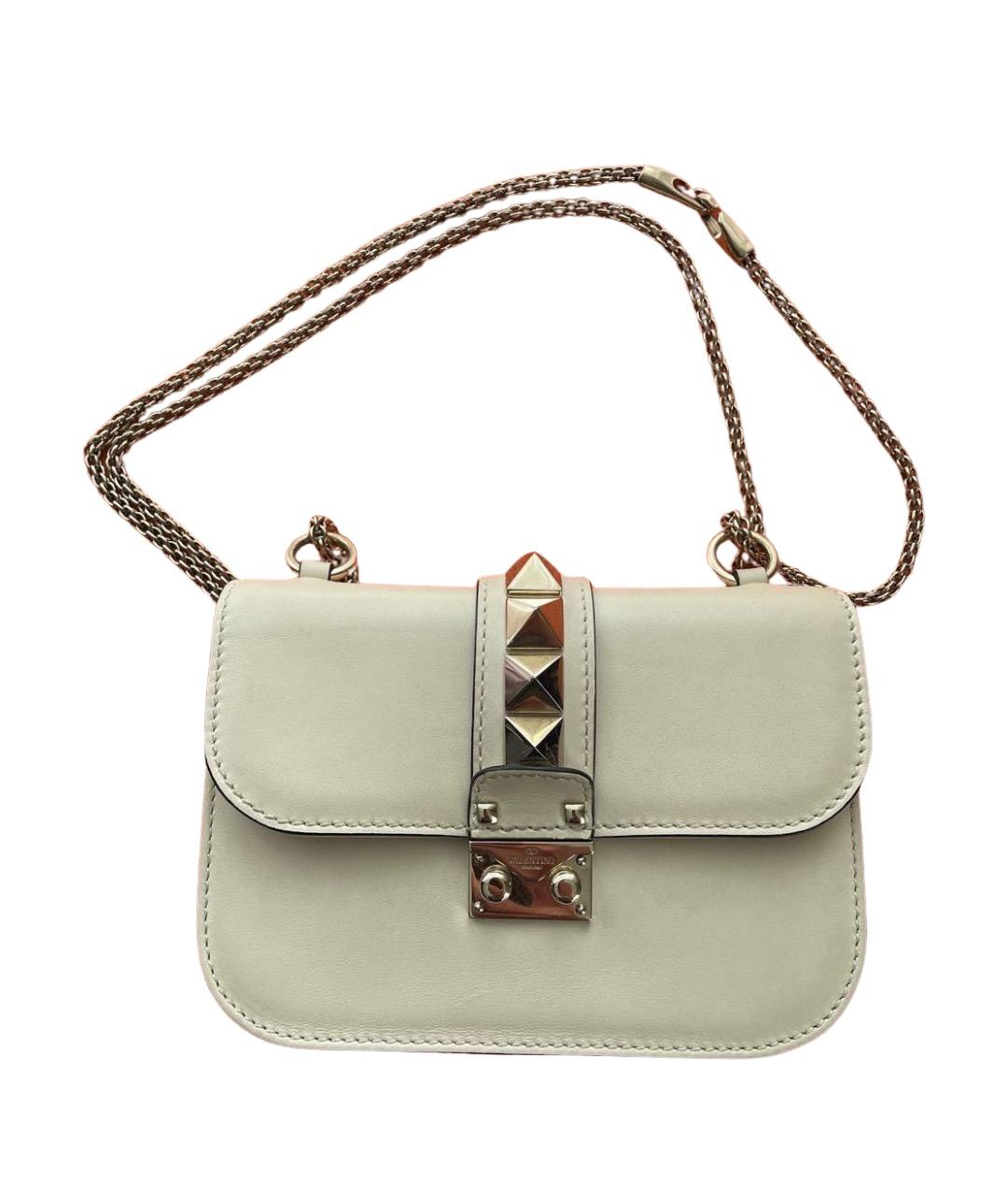 VALENTINO Бежевая кожаная сумка через плечо, фото 1