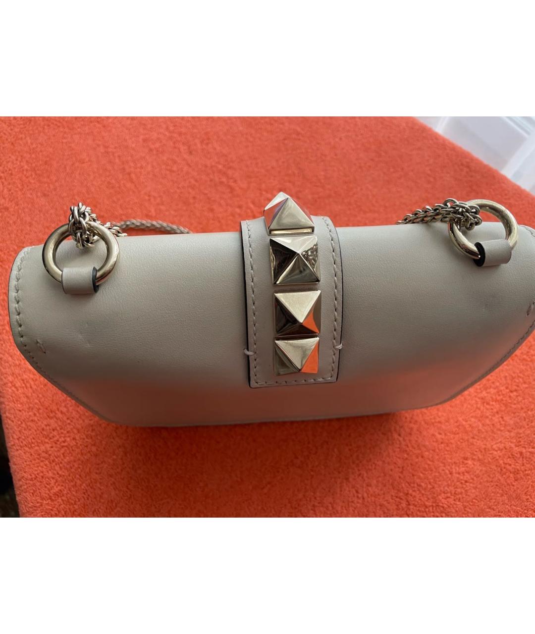 VALENTINO Бежевая кожаная сумка через плечо, фото 3