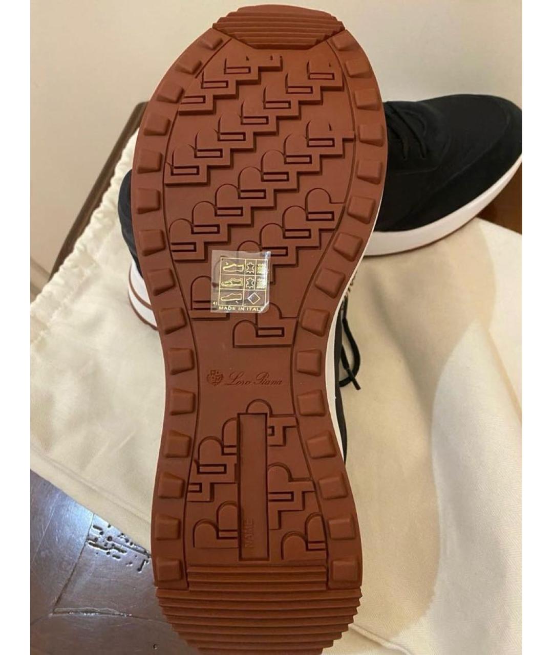 LORO PIANA Черные низкие кроссовки / кеды, фото 5