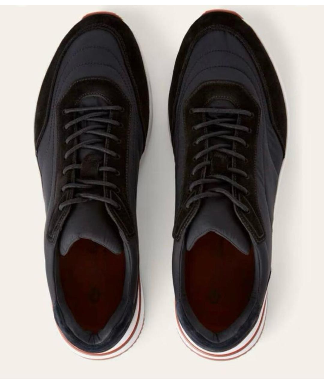 LORO PIANA Черные низкие кроссовки / кеды, фото 2