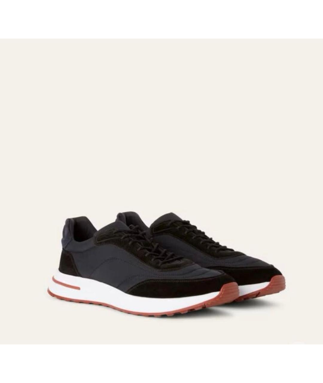 LORO PIANA Черные низкие кроссовки / кеды, фото 8