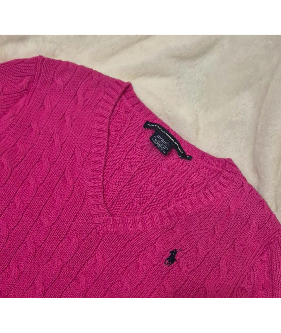 RALPH LAUREN Фуксия хлопковый джемпер / свитер, фото 9