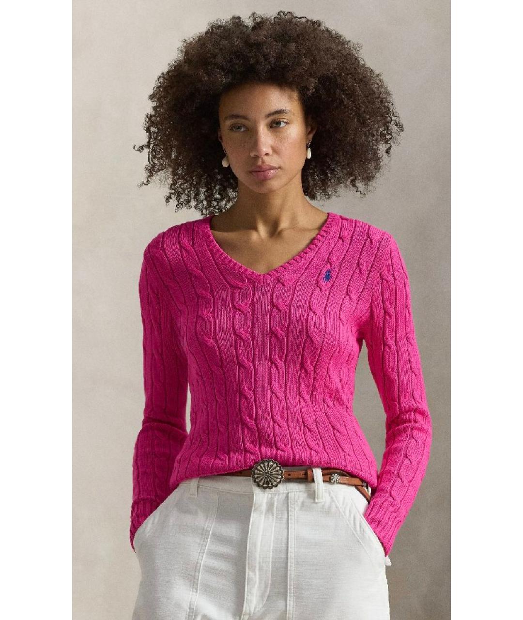 RALPH LAUREN Фуксия хлопковый джемпер / свитер, фото 5
