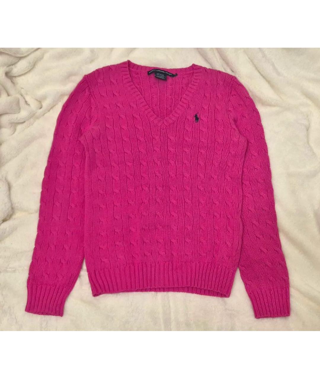 RALPH LAUREN Фуксия хлопковый джемпер / свитер, фото 6