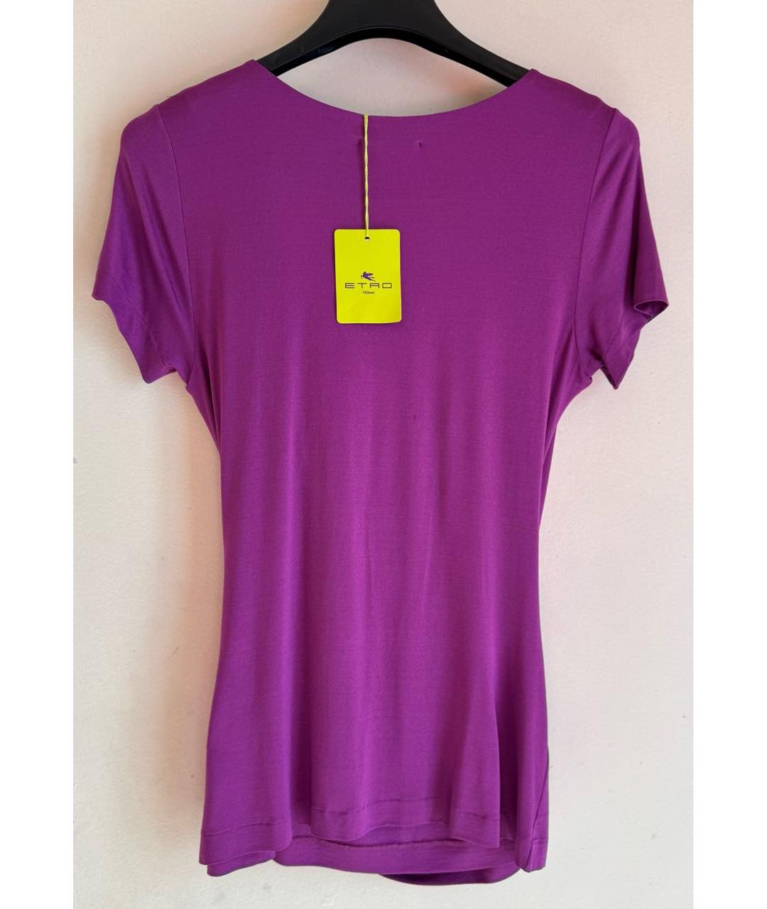 ETRO Фиолетовая вискозная футболка, фото 5
