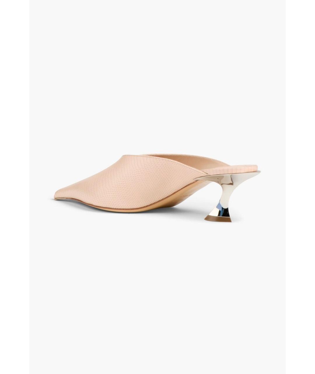 MUGLER Розовые кожаные мюли, фото 3