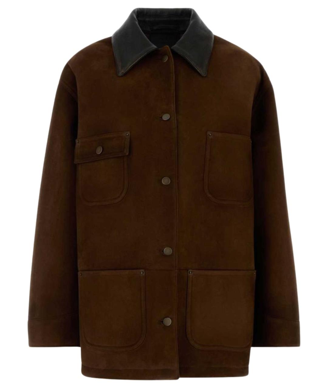 PRADA Коричневая замшевая куртка, фото 1