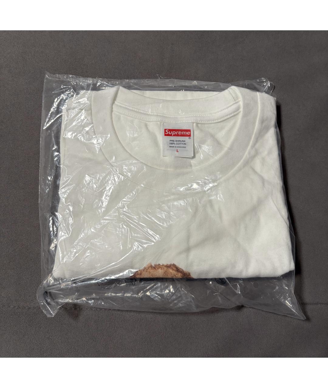 SUPREME Белая хлопковая футболка, фото 2