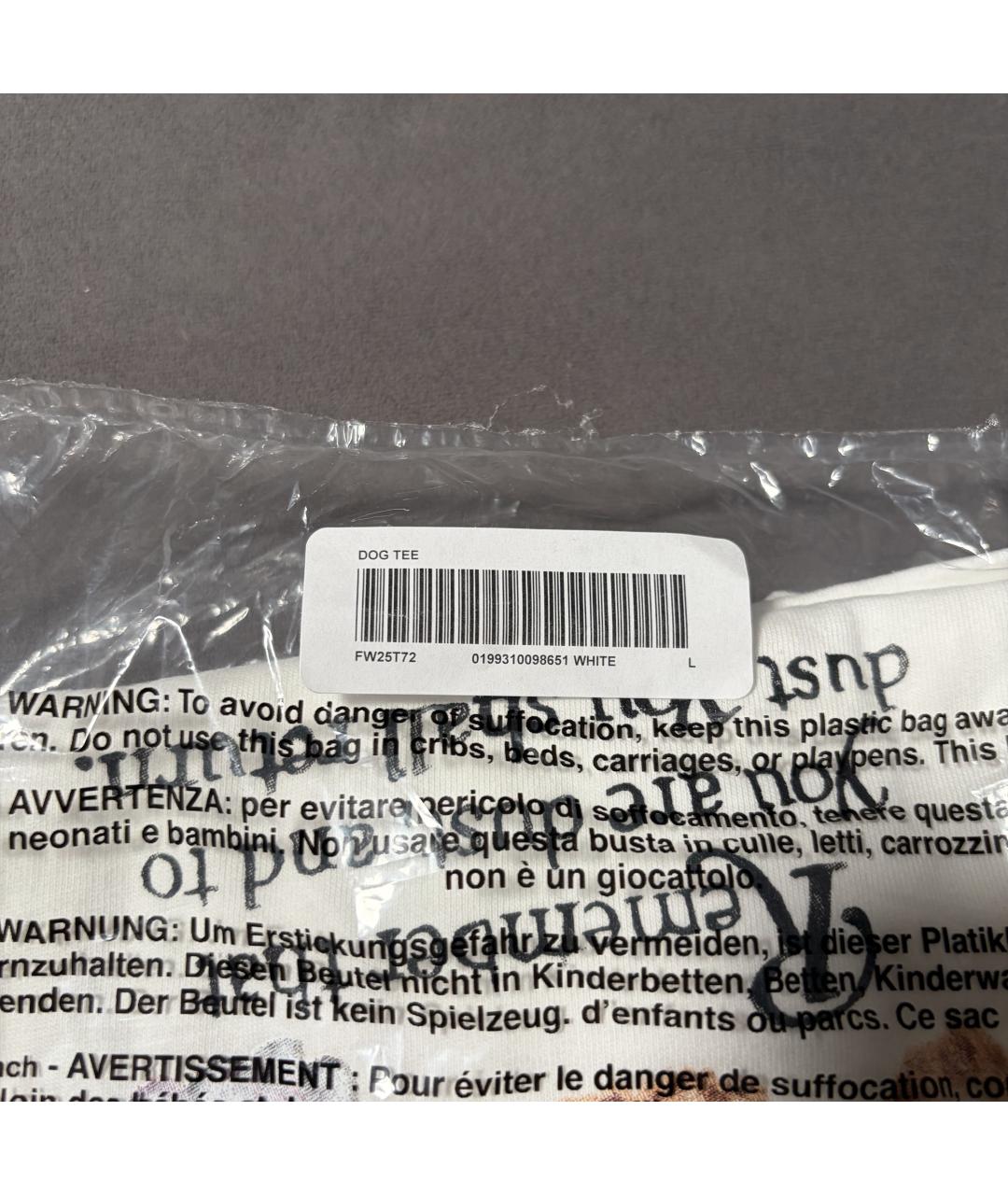 SUPREME Белая хлопковая футболка, фото 4