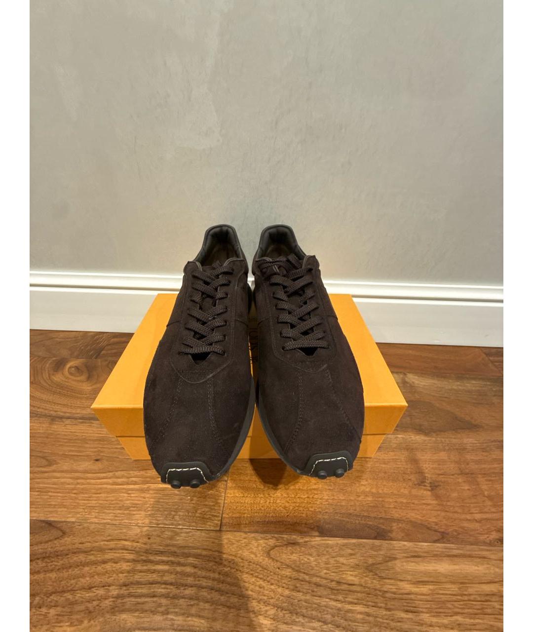 TOD'S Коричневые замшевые низкие кроссовки / кеды, фото 2