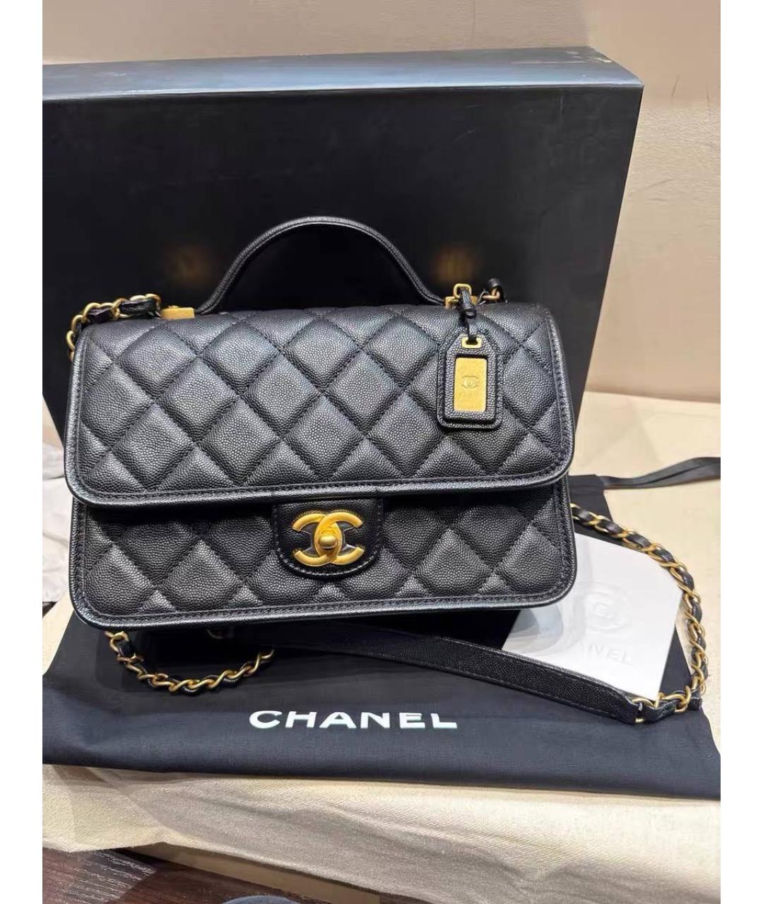 CHANEL Черная кожаная сумка через плечо, фото 2