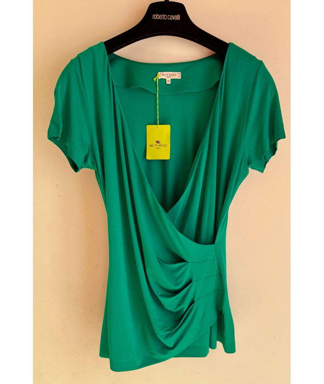 ETRO Зеленая вискозная футболка, фото 7