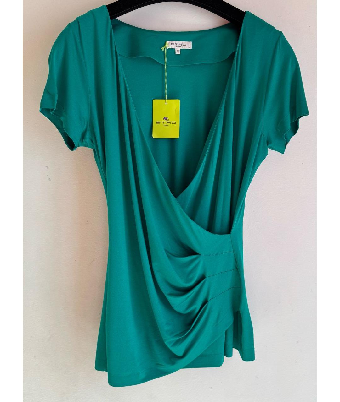 ETRO Зеленая вискозная футболка, фото 2