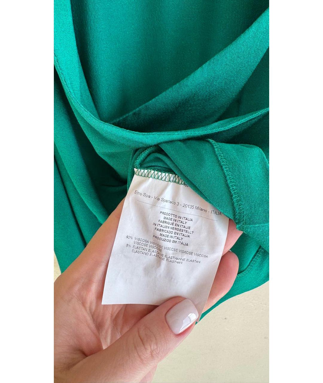 ETRO Зеленая вискозная футболка, фото 5