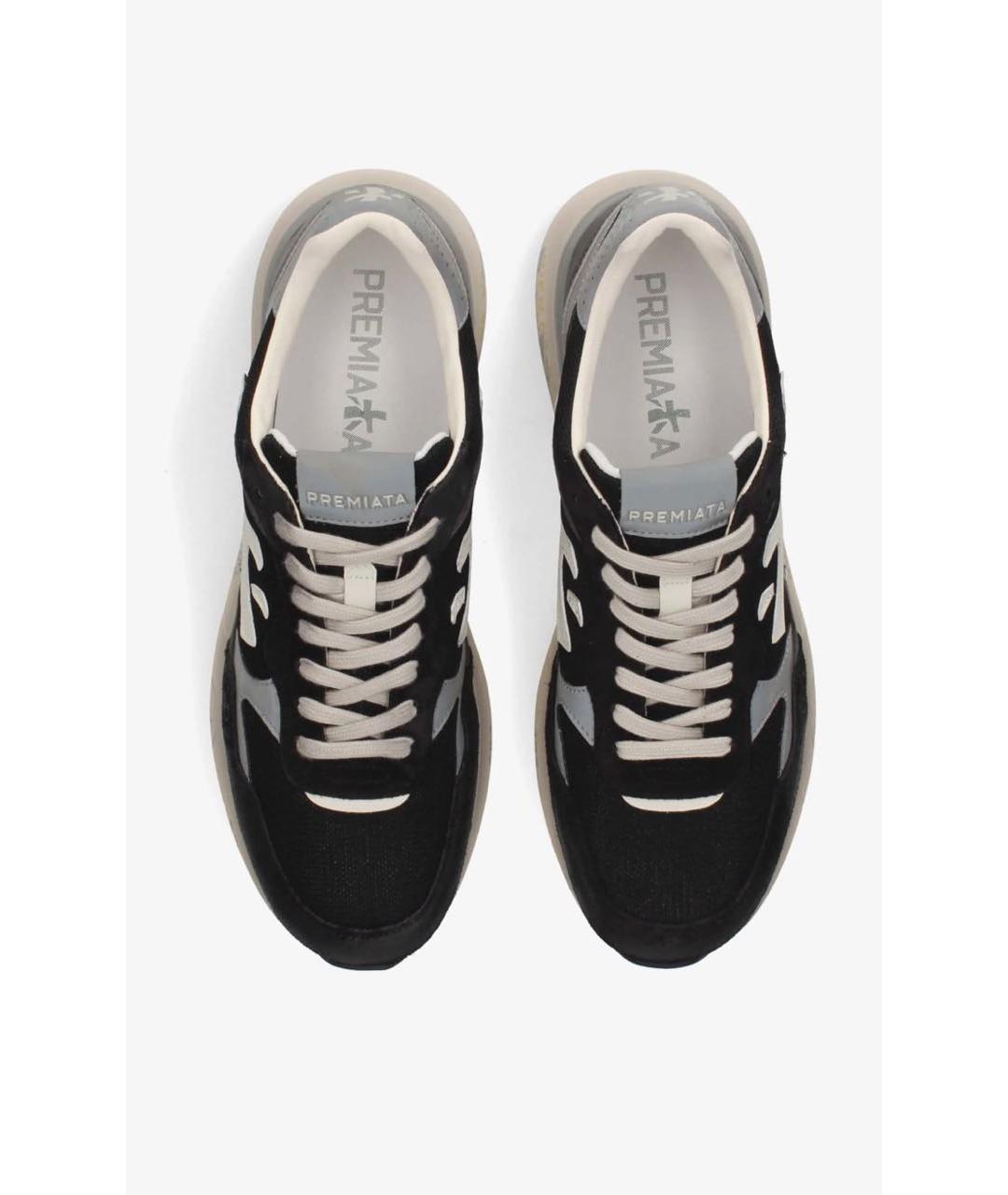 PREMIATA Черные кожаные низкие кроссовки / кеды, фото 4
