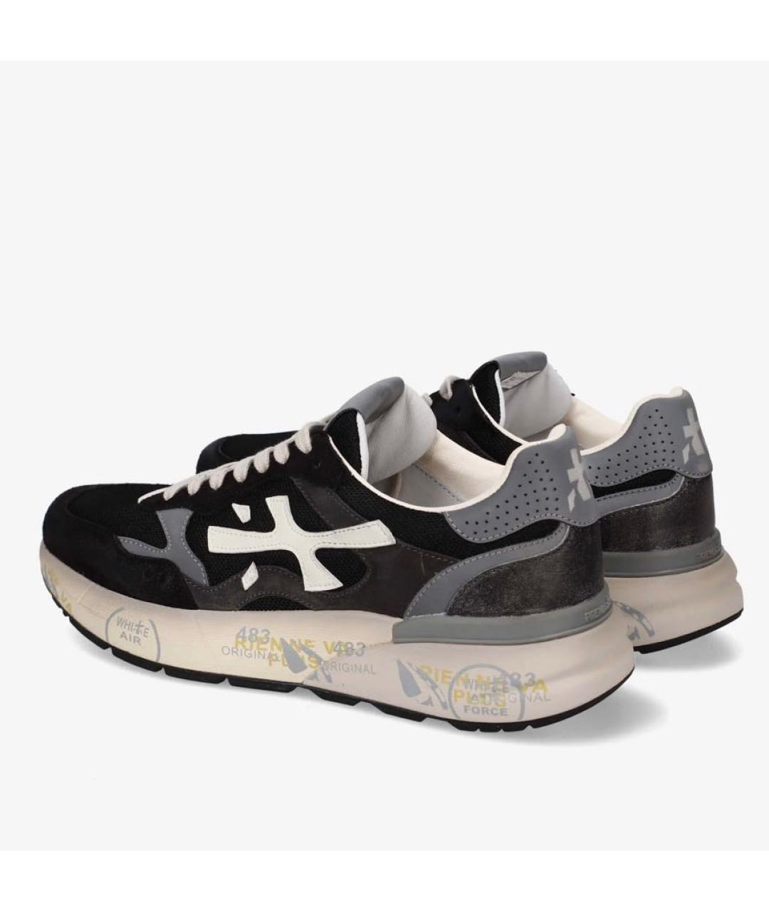 PREMIATA Черные кожаные низкие кроссовки / кеды, фото 3