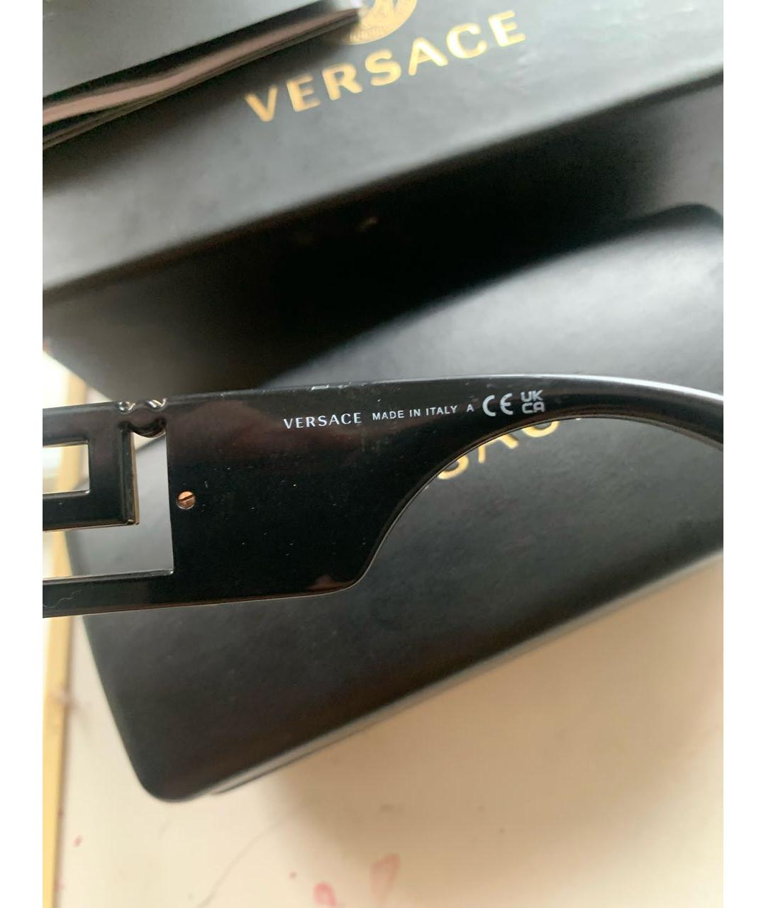 VERSACE Черные пластиковые солнцезащитные очки, фото 6