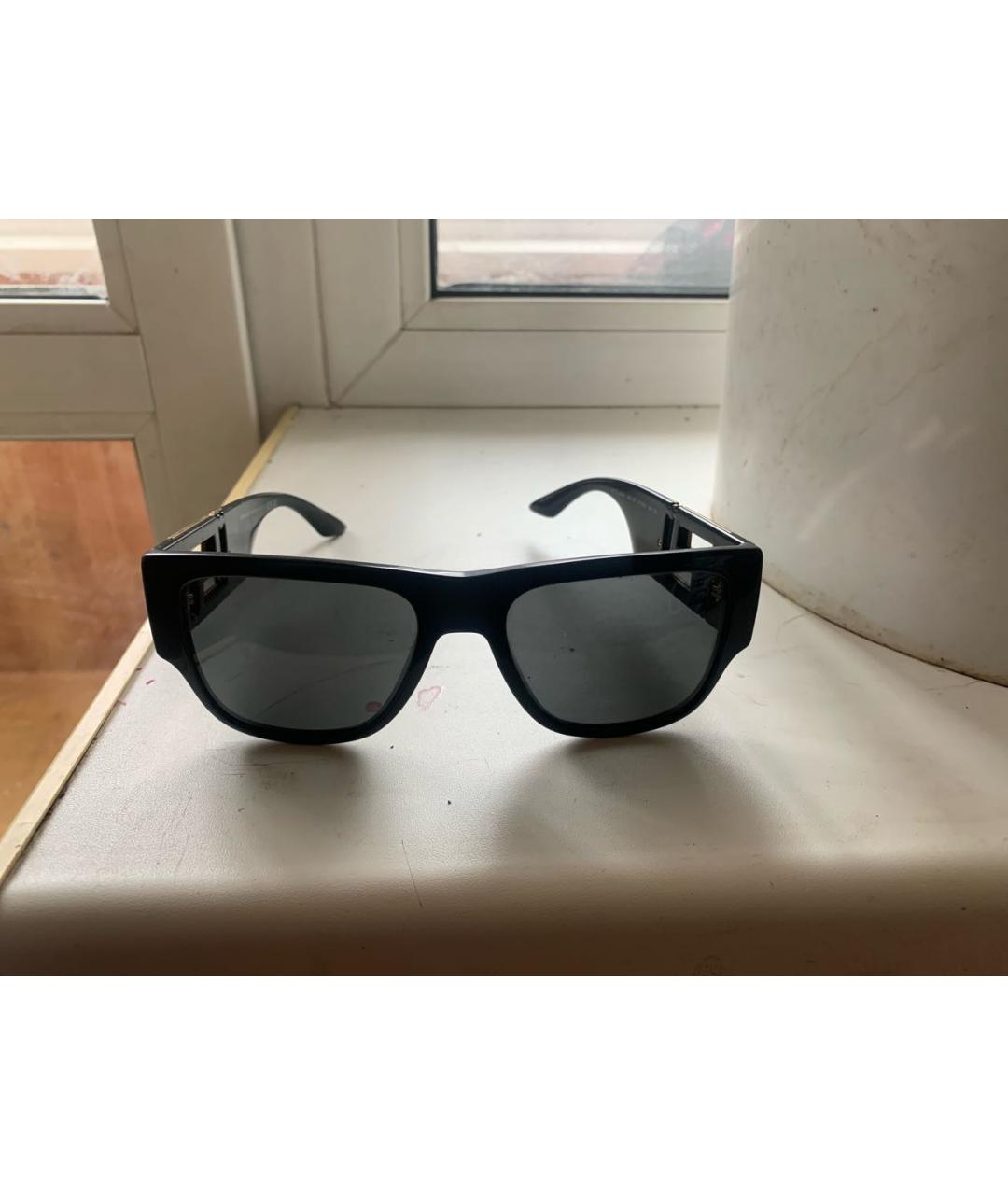 VERSACE Черные пластиковые солнцезащитные очки, фото 7