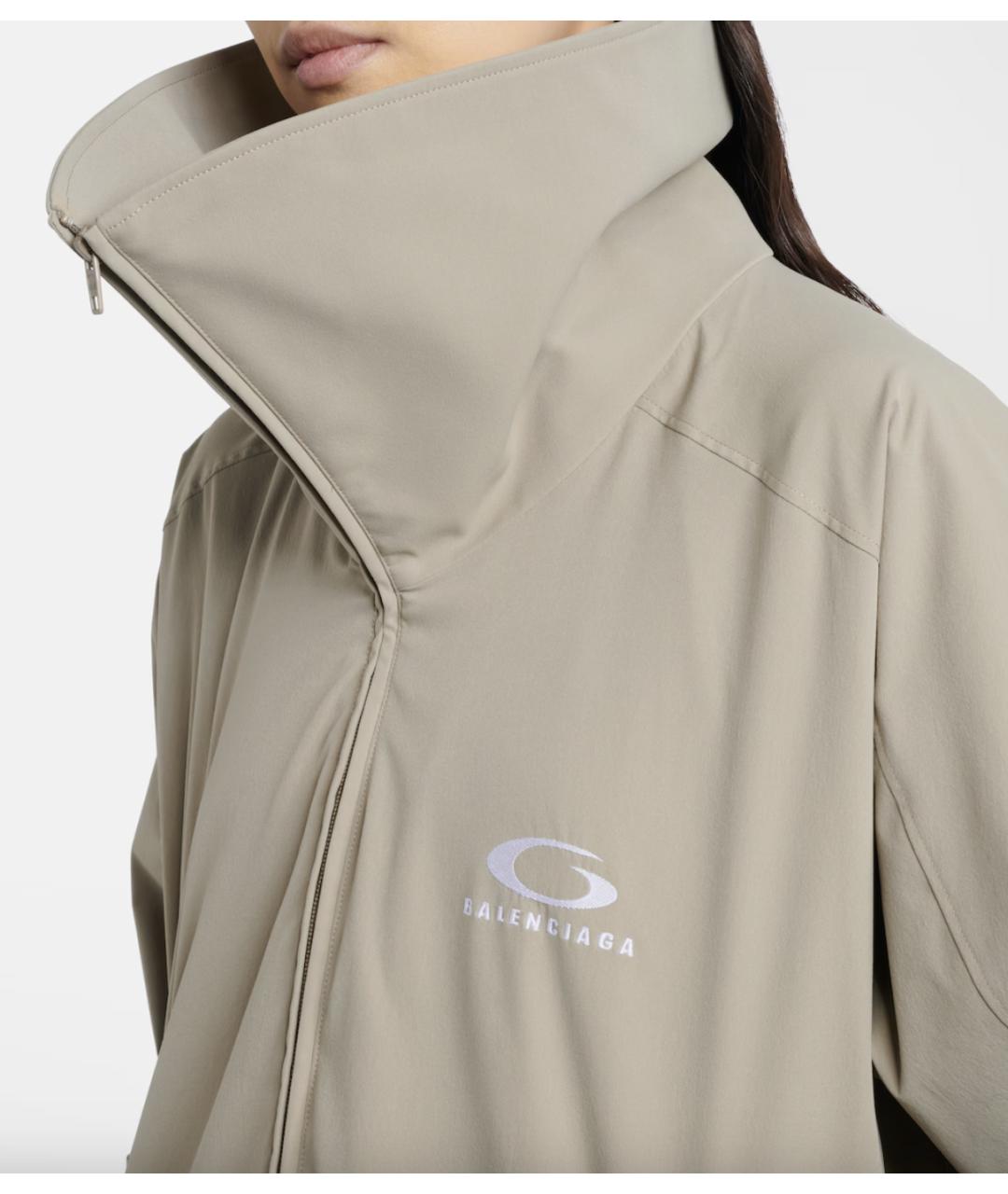 BALENCIAGA Бежевая полиэстеровая куртка, фото 5