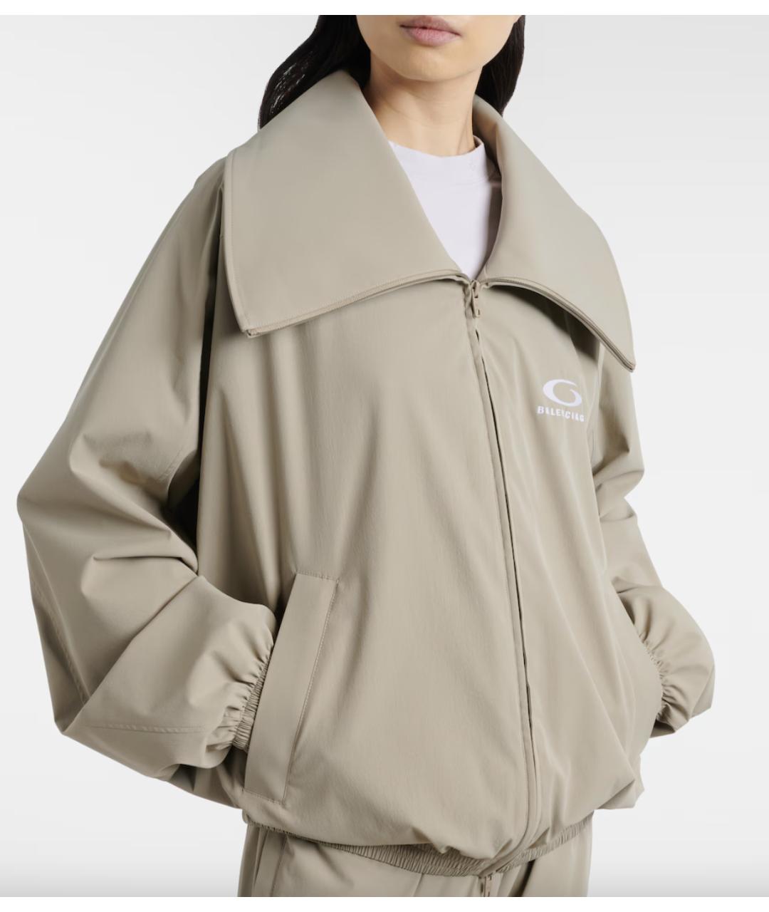 BALENCIAGA Бежевая полиэстеровая куртка, фото 4