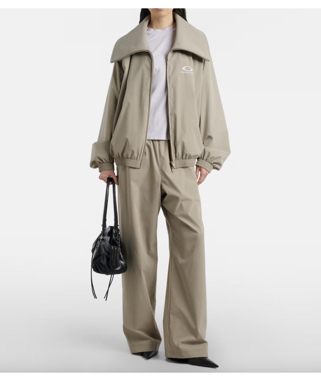 BALENCIAGA Бежевая полиэстеровая куртка, фото 3