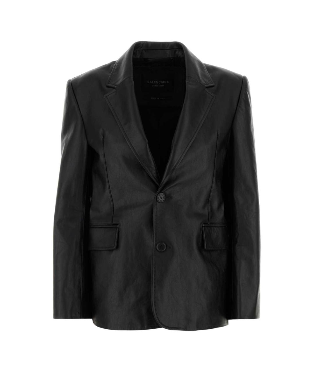 BALENCIAGA Черный кожаный жакет/пиджак, фото 1