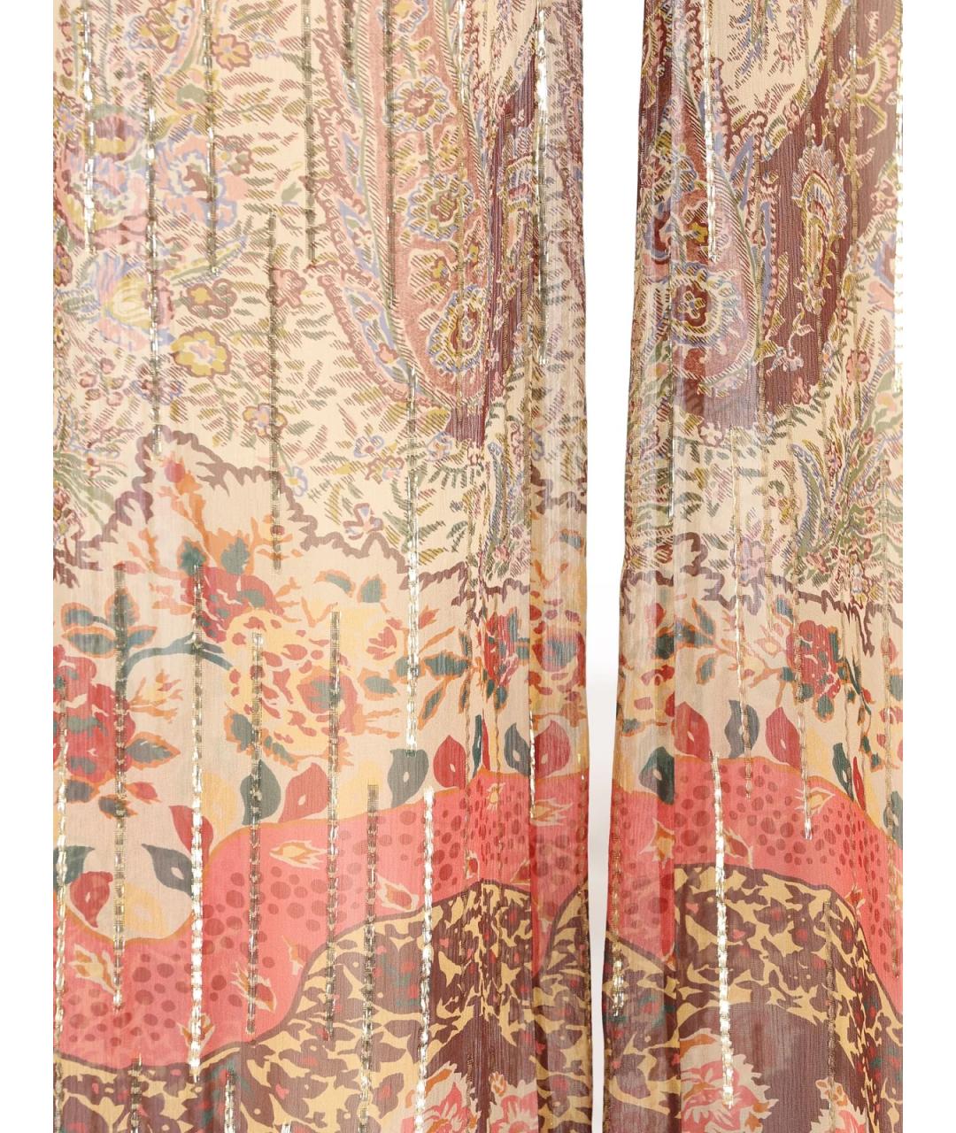 VALENTINO Мульти шелковые прямые брюки, фото 3