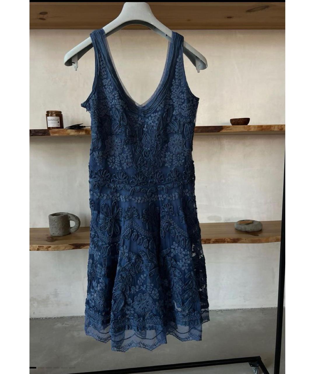 ERMANNO SCERVINO Синий хлопковый сарафан, фото 3