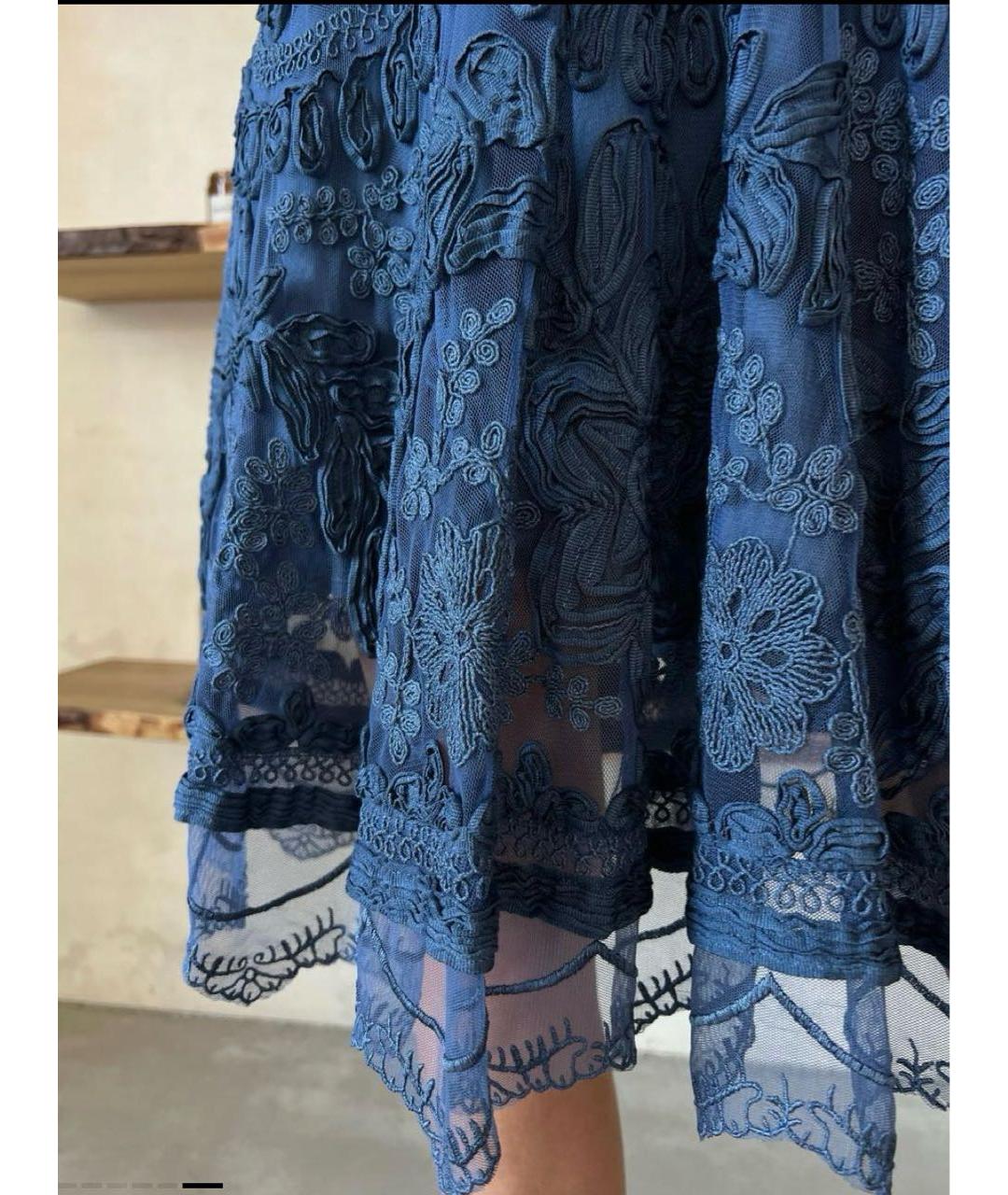ERMANNO SCERVINO Синий хлопковый сарафан, фото 8
