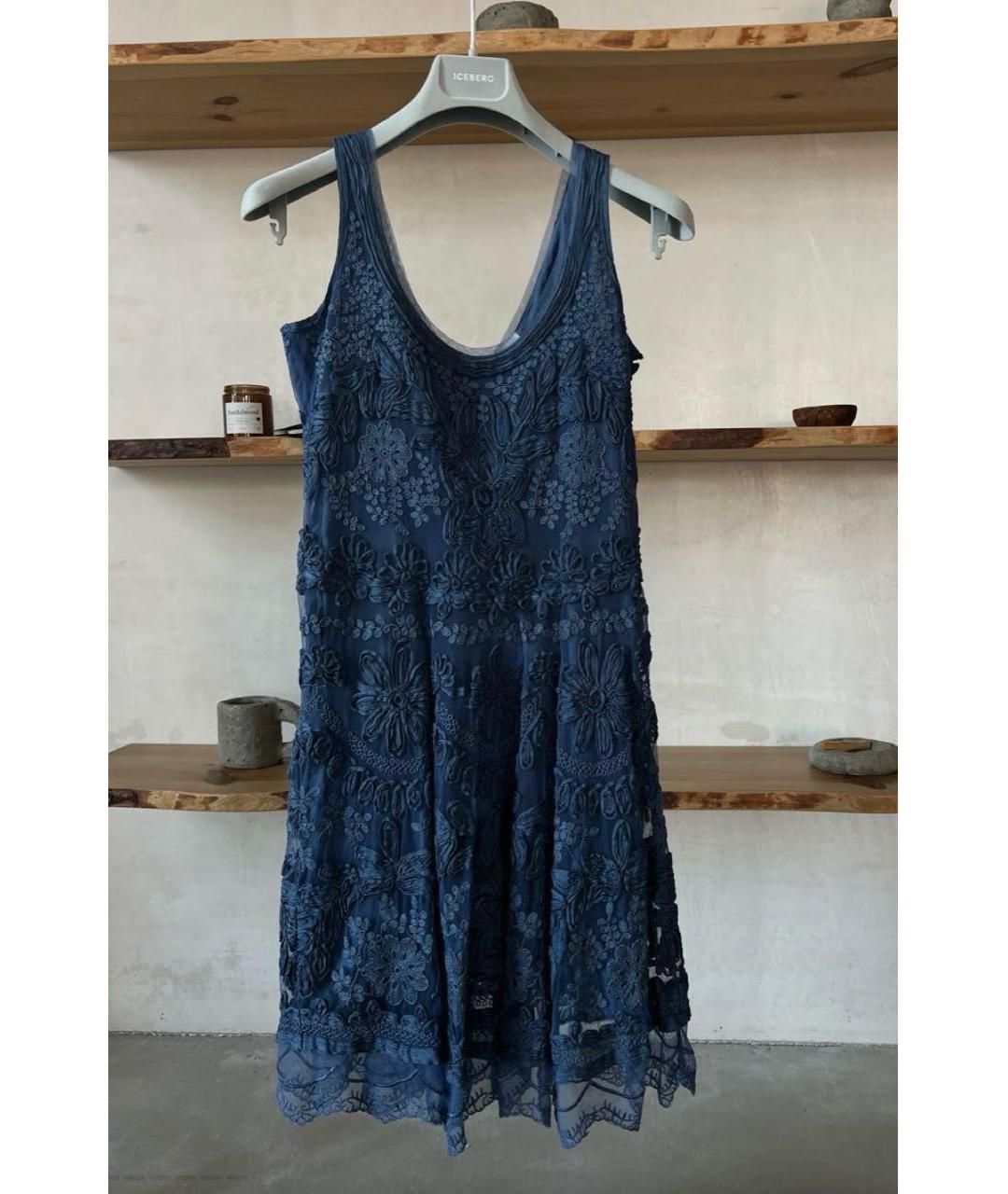 ERMANNO SCERVINO Синий хлопковый сарафан, фото 2