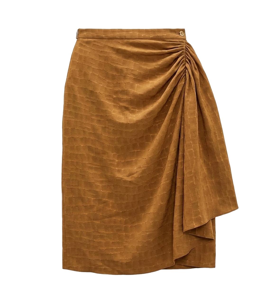 GUCCI Оранжевая юбка миди, фото 1