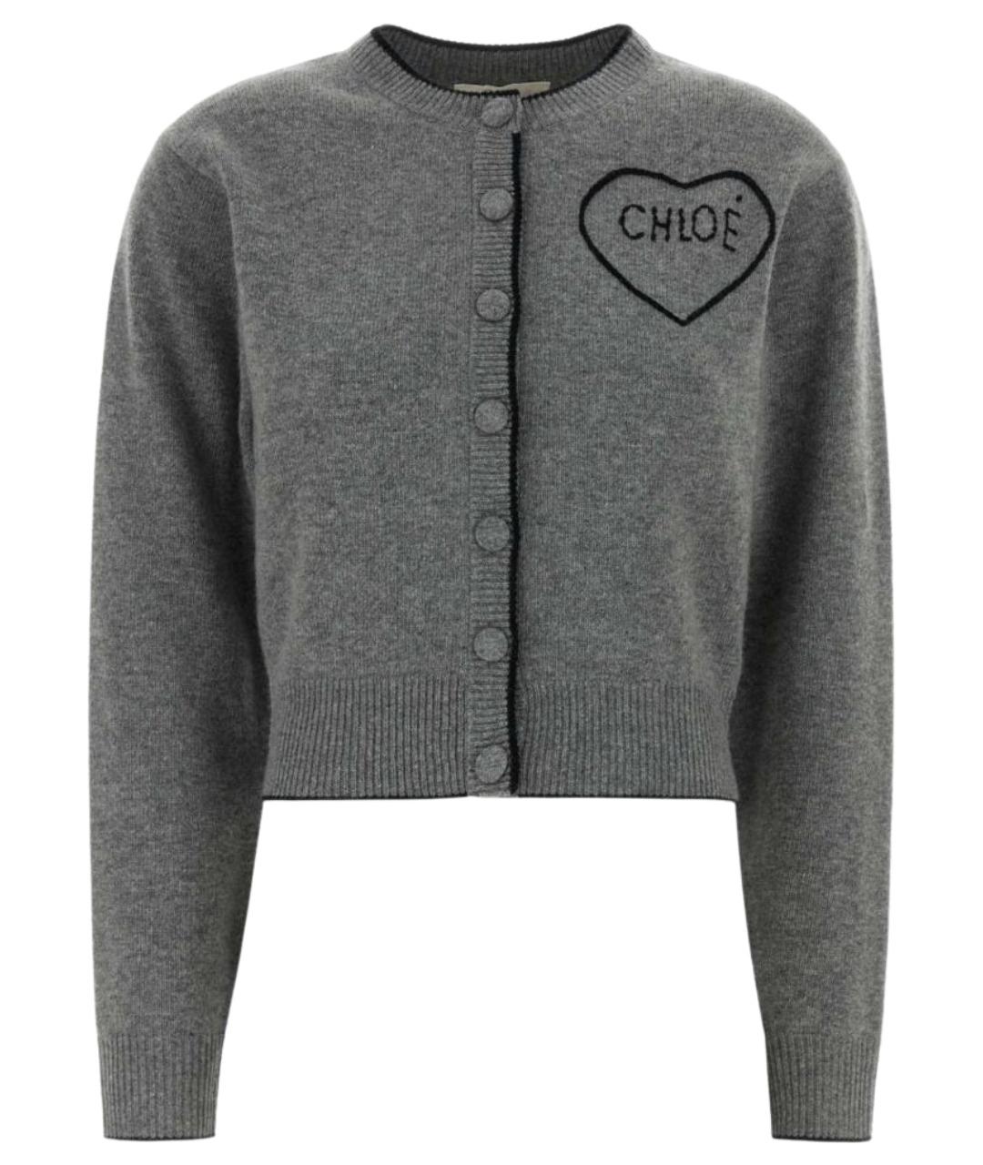 CHLOE Серый шерстяной кардиган, фото 1