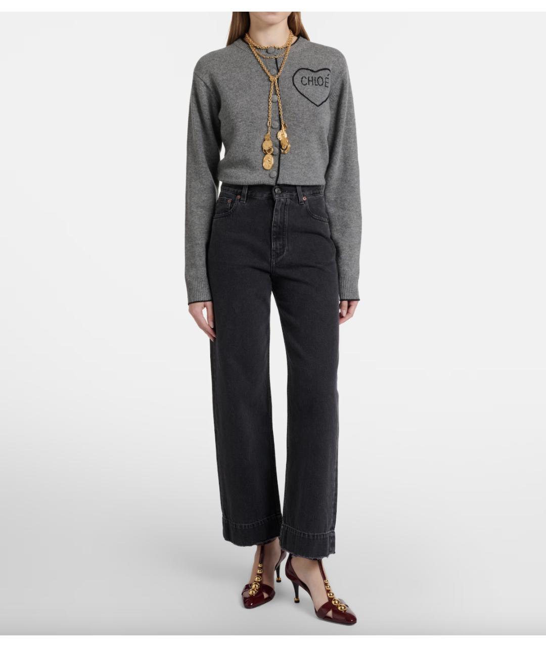 CHLOE Серый шерстяной кардиган, фото 5