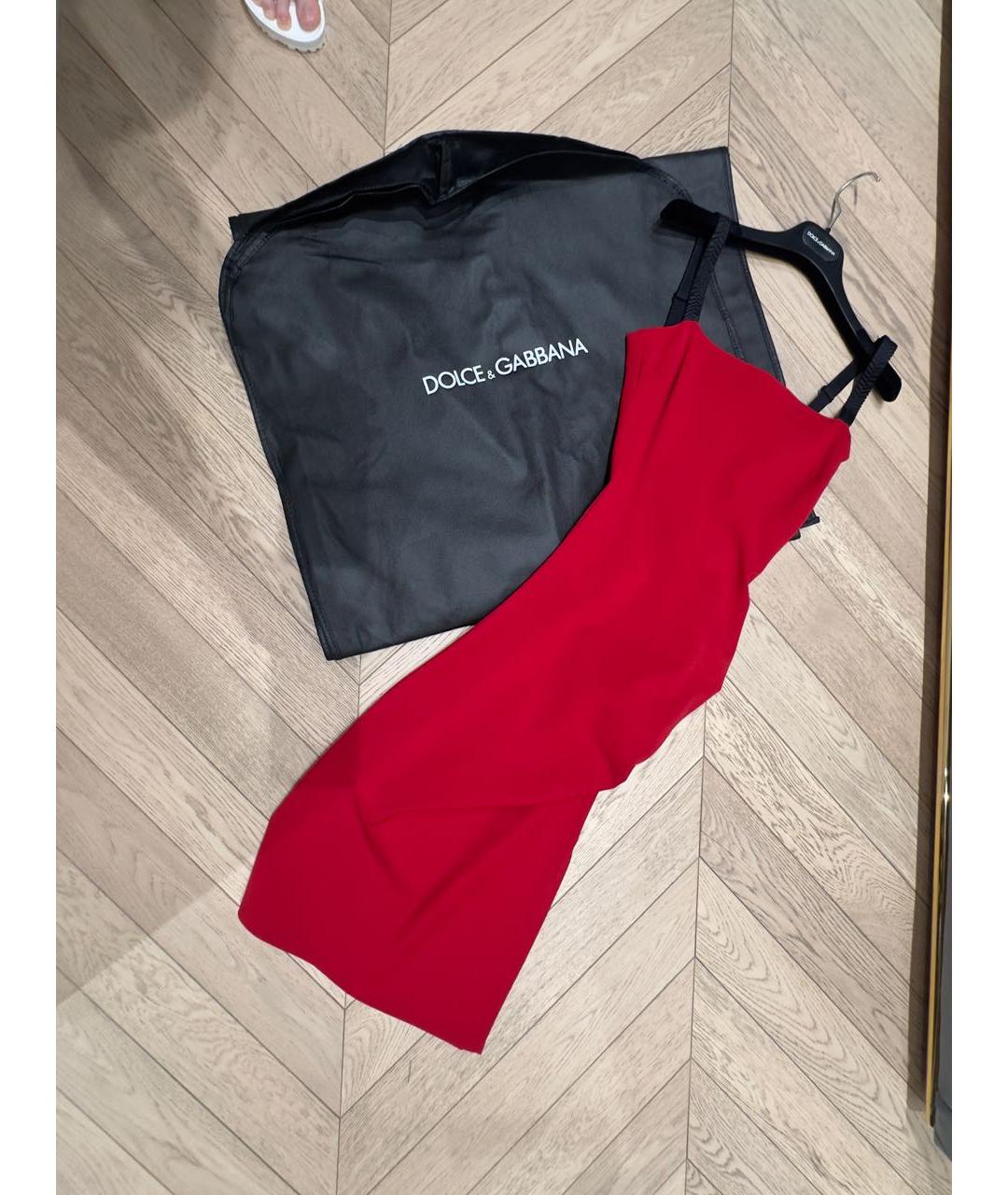 DOLCE&GABBANA Красное вискозное коктейльное платье, фото 2