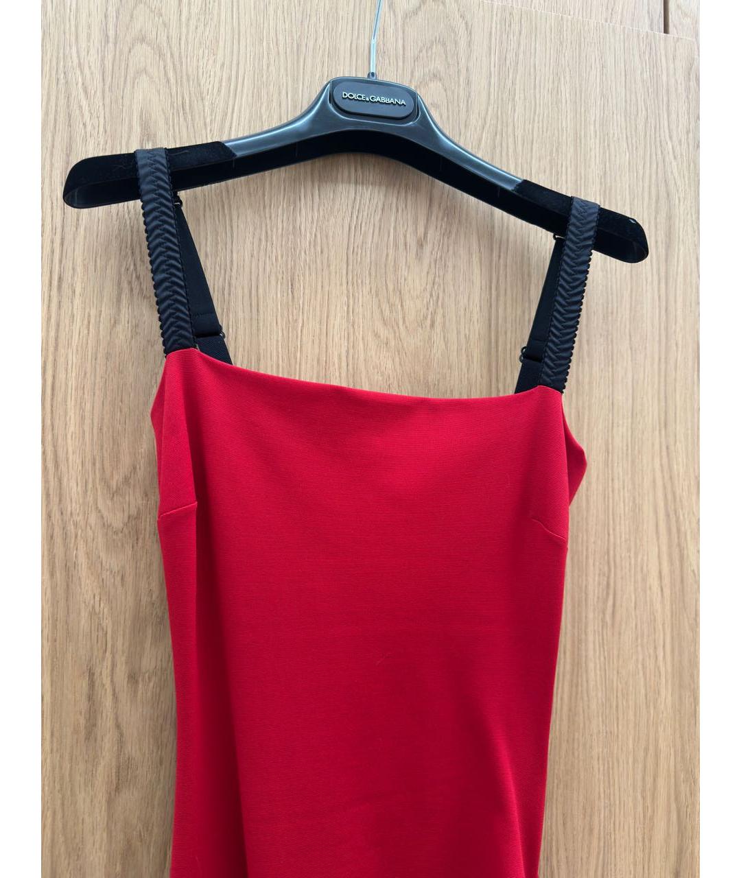 DOLCE&GABBANA Красное вискозное коктейльное платье, фото 8