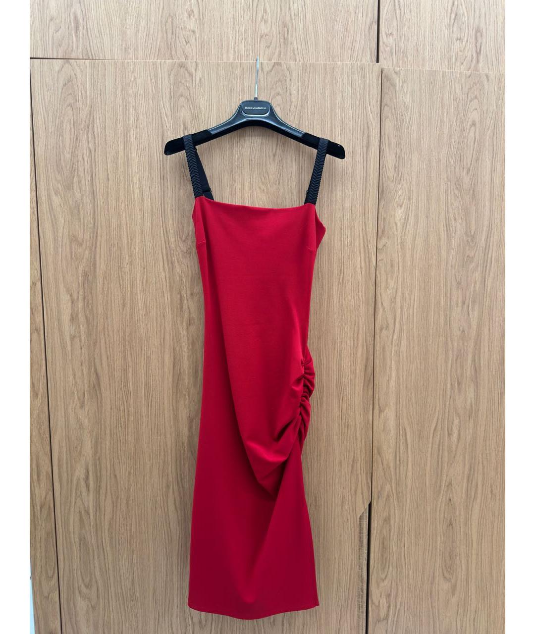 DOLCE&GABBANA Красное вискозное коктейльное платье, фото 3