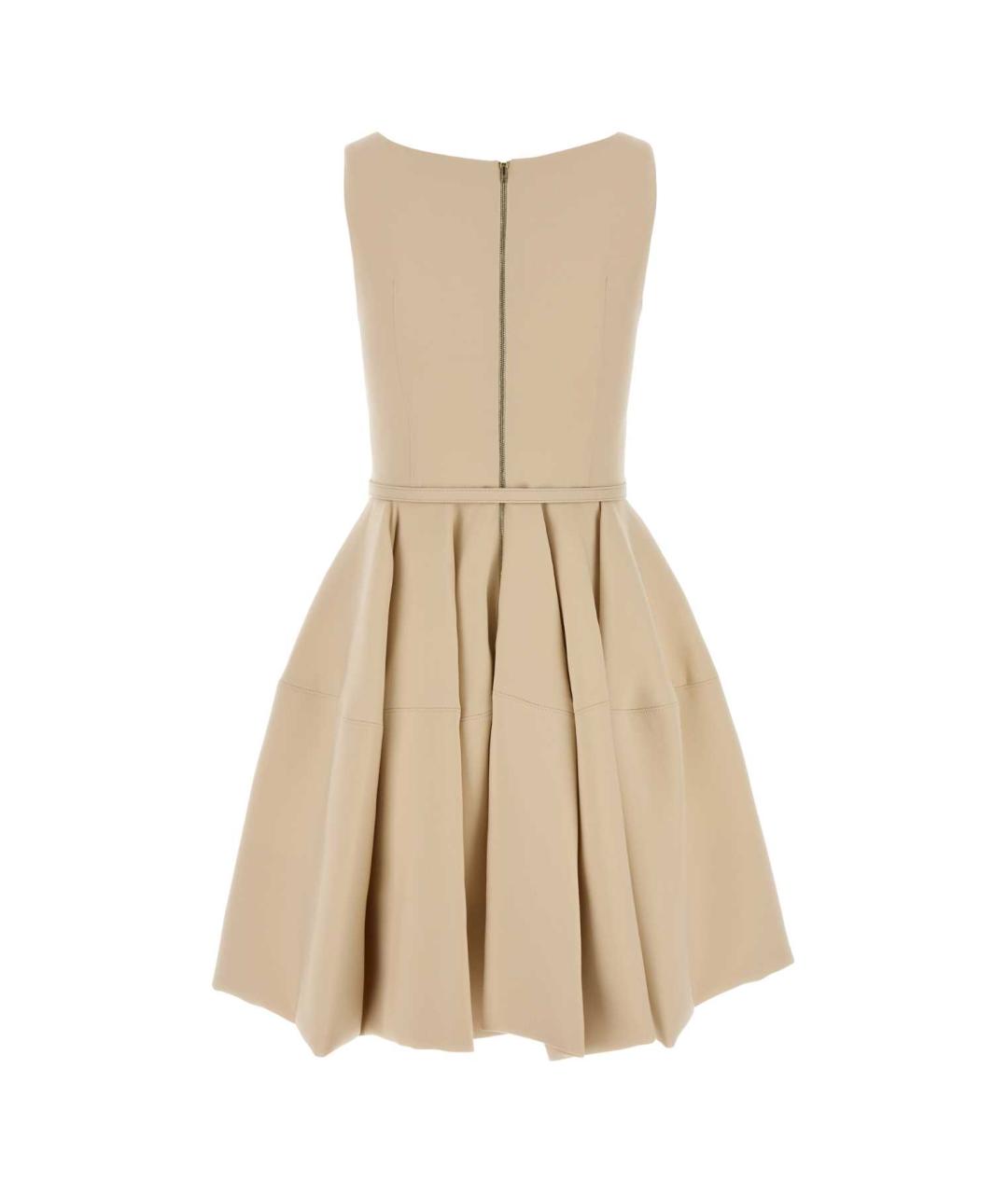 FENDI Бежевое шерстяное коктейльное платье, фото 2