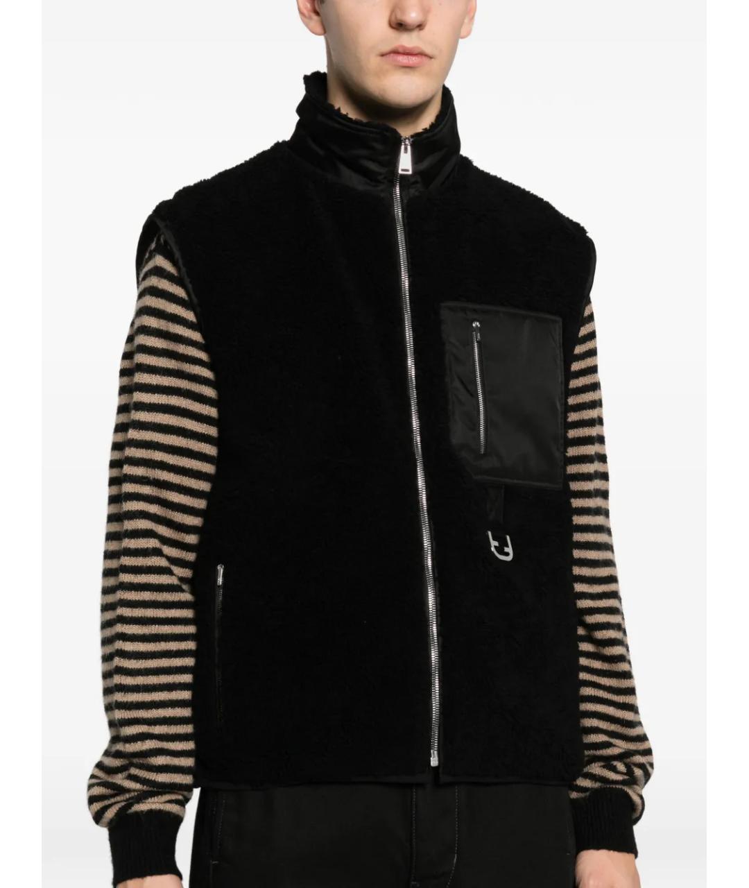 FENDI Черный полиэстеровый жилет, фото 3