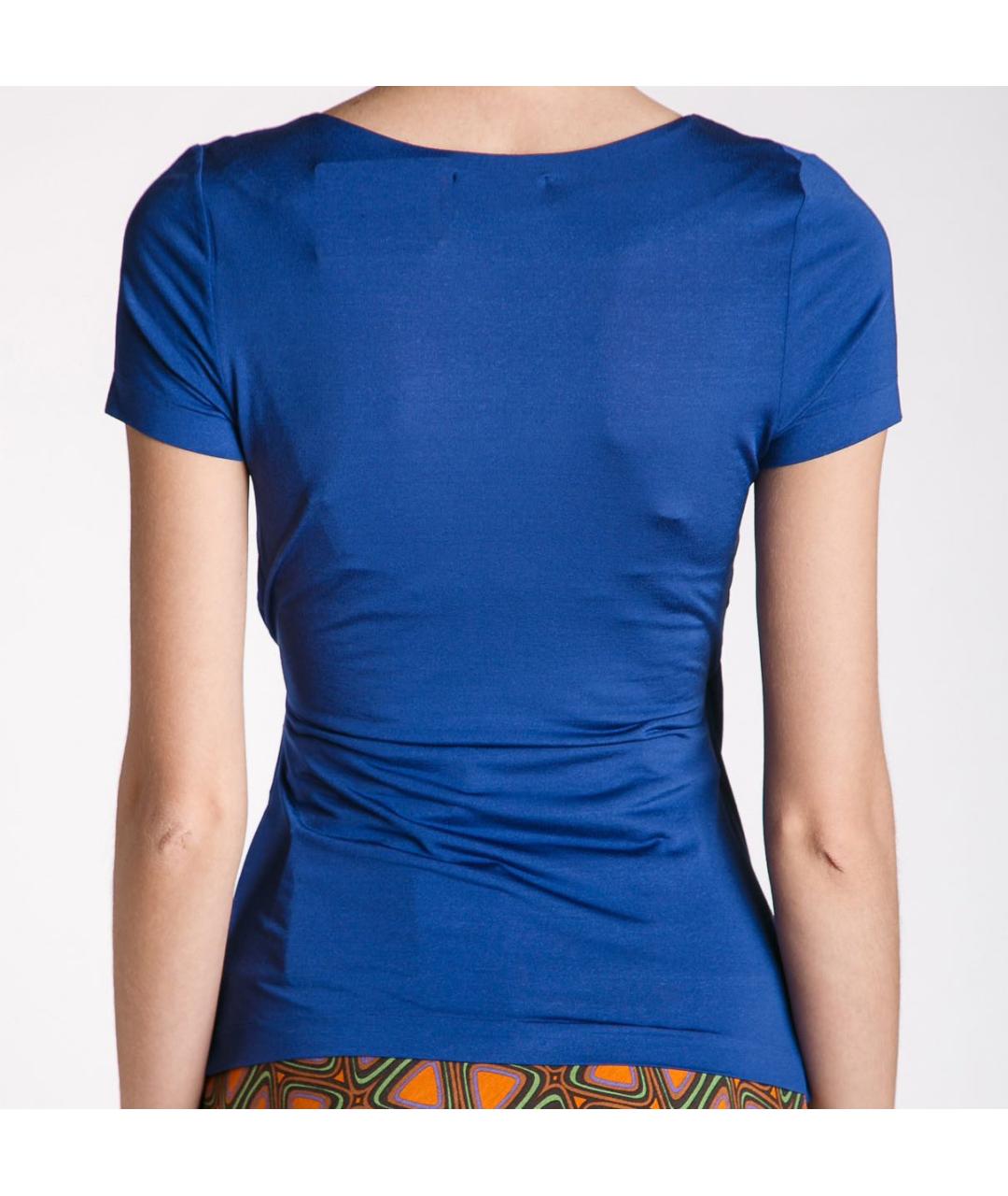 ETRO Темно-синяя вискозная футболка, фото 7
