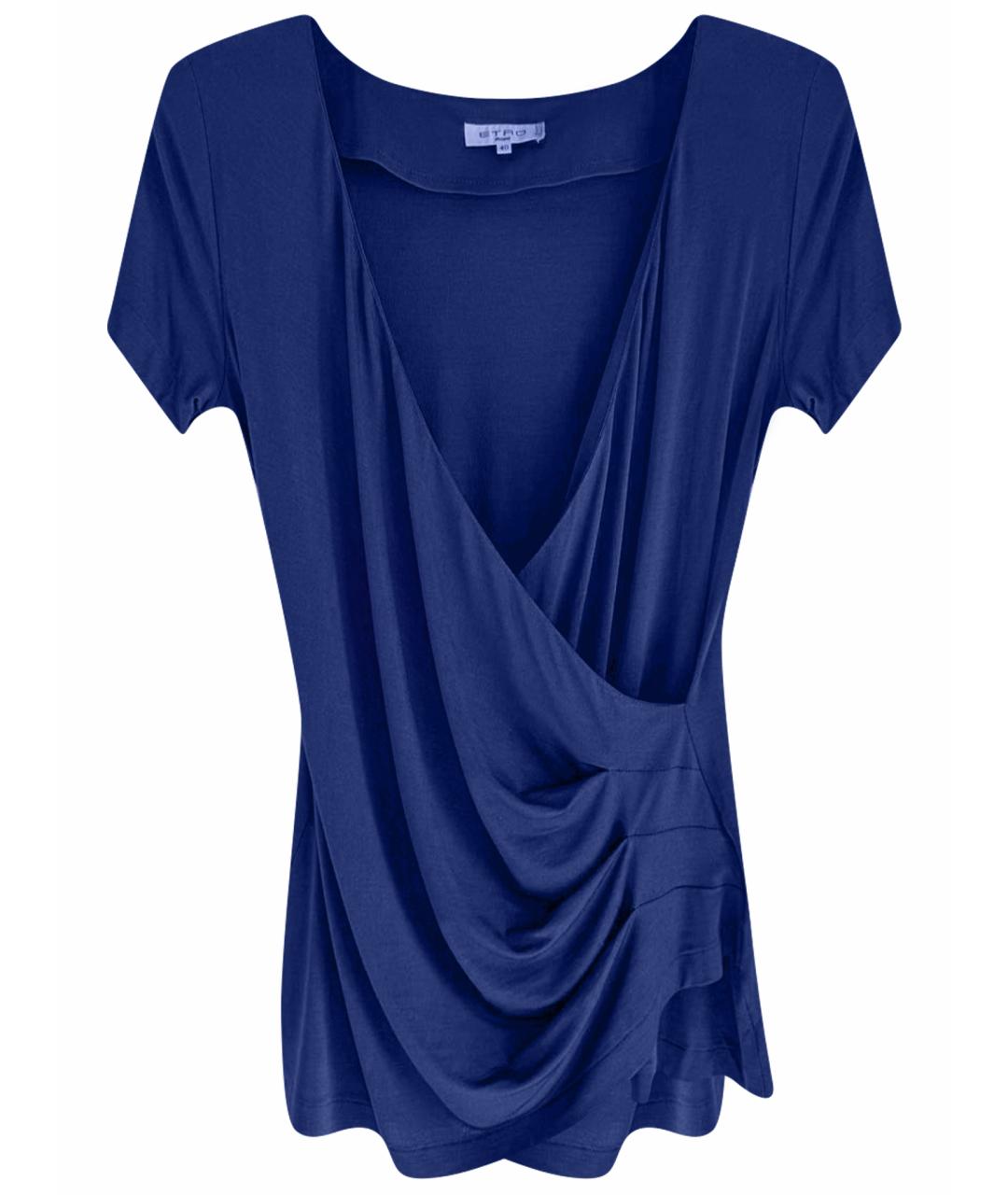 ETRO Темно-синяя вискозная футболка, фото 1